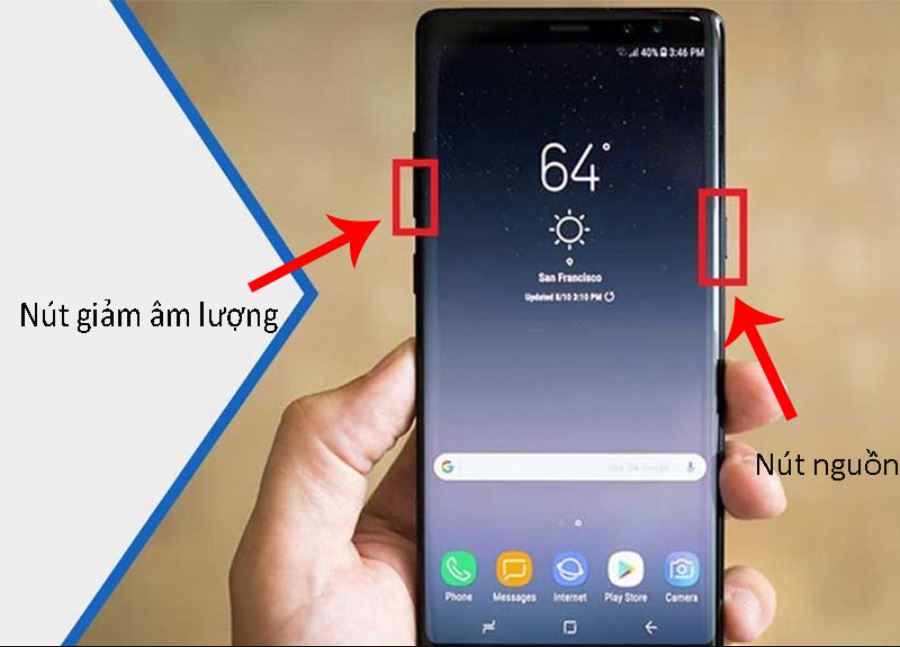 Đối với các dòng điện thoại Samsung không có nút home vật lý