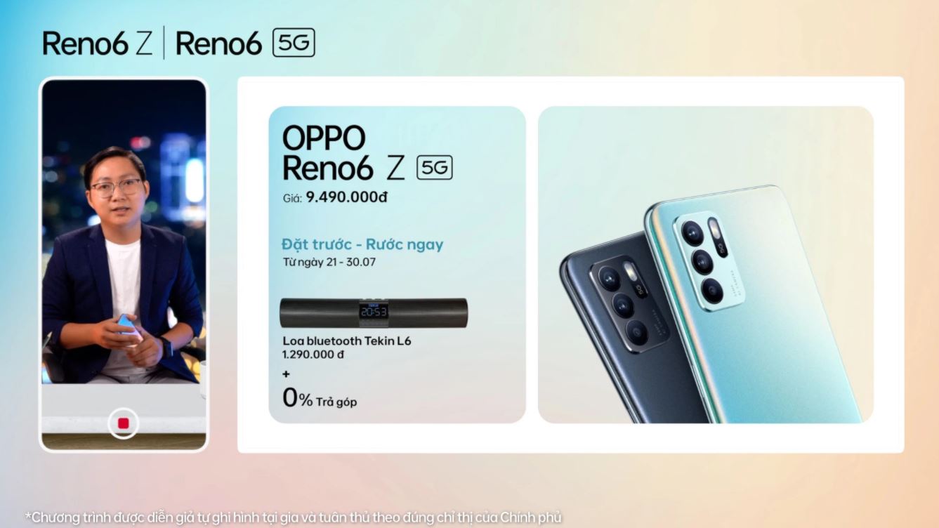  OPPO Reno6/6 Z 5G chính thức ra mắt: Thiết kế Reno Glow ấn tượng, camera nâng cấp, sạc nhanh VOOC đủ cả, giá từ 9.49 triệu - Ảnh 6.